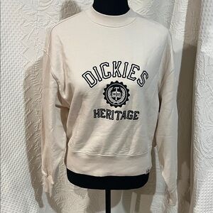 Dickies Oxford Cream Heritage Crew Neck Sweater, size small